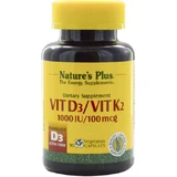 Nature's Plus Vit D3/ Vit K2 Vitamine voor versterking immuunsysteem & ei-gezondheid 1000iu 90 plantaardige capsules
