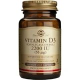 Solgar Vitamina D3 (Colecalciferol) Vitamina para el fortalecimiento del sistema inmunológico y la salud de las aves 2200iu 50 veget 50 cápsulas