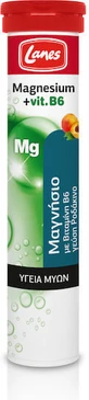 Lanes Magnesium & Vitamin B6 20 effervescent tablets peach flavor