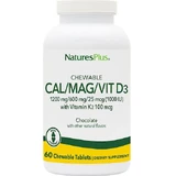 Nature's Plus Calcium Magnesium Vitamin D3 with Vitamin K2 60 Chewable Tablets Chocolate