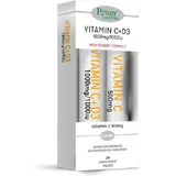 Power Of Nature Vitamin C 1000mg - D3 1000iu & Vitamin C 500mg Vitamin for Immune Support, Skin & Antioxidant Action 1000iu 1000mg Lemon 2 x 20 comprimés effervescents