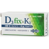 UNI-PHARMA D3 Fix + K2 Vitamine pour le Renforcement du Système Immunitaire et la Santé des Œufs 4000iu 45mcg 60 Comprimés