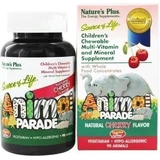 Nature's Plus Animal Parade-Kers Multivitamine voor energie en versterking van het immuunsysteem Kers 90 kauwtabletten