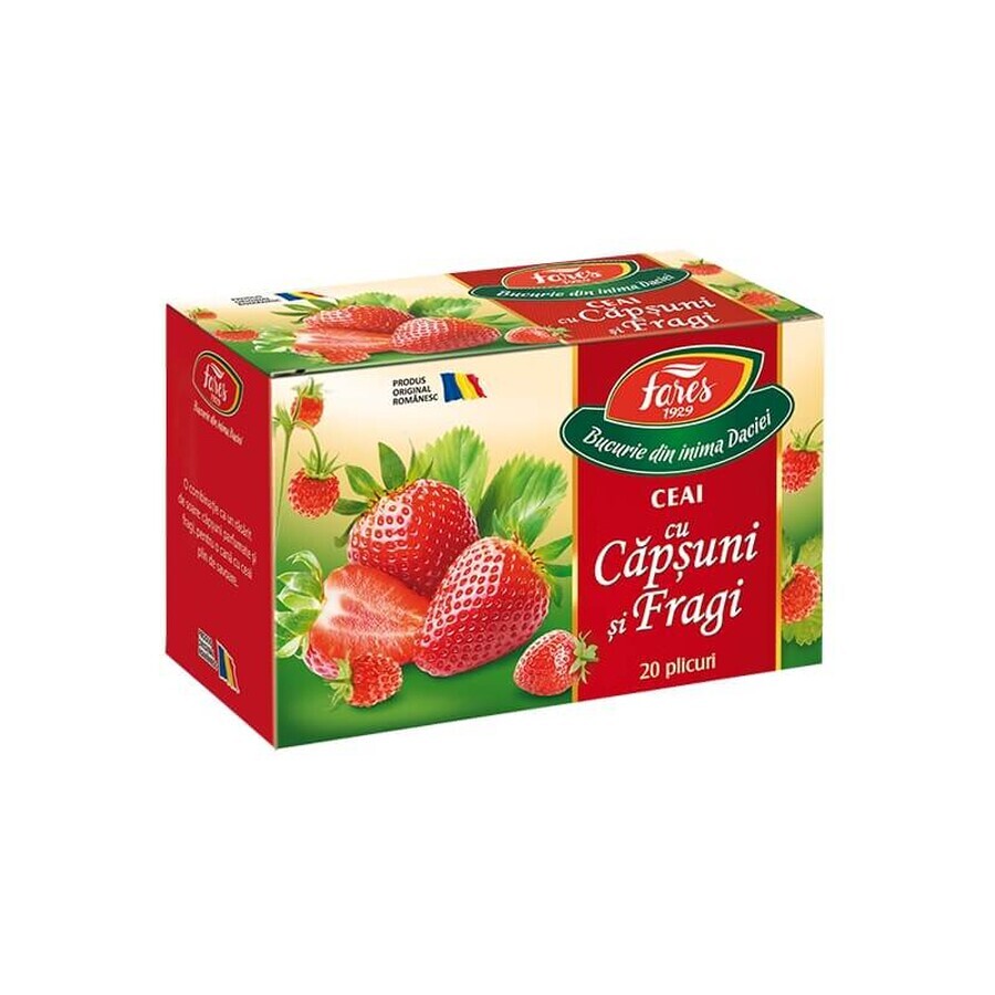 Thé Aromfruct à la fraise et à la fraise, 20 sachets, Fares