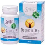 AM Health Smile Vitamine D3 5000iu + Vitamine K2 pour le renforcement du système immunitaire et la santé des oeufs 5000iu 60 gélules
