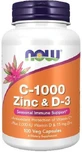 Now Foods C-1000 Zinc & D-3 Multivitamin for Immune System Strengthening 15mg 100 veget capsules