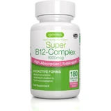 iGennus Super B12 Vitamin Complex for Nervous System Health 180 sublingual tablets
