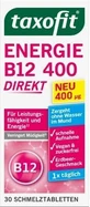 Taxofit Energy B12 Vitamin for Nerve Health 400mcg Strawberry 30 Tablets