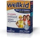Vitabiotics WellKid Smart Chewable with Omega-3 Multivitamină pentru Energie Fruct 30 tablete masticabile