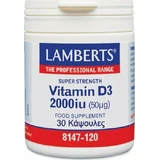 Lamberts Vitamina D3 Vitamina para el Apoyo Inmunológico y la Salud del Huevo 2000iu 30 cáps.