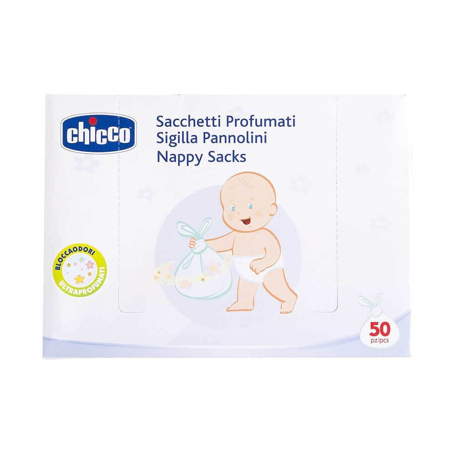 Sacs à langer parfumés, 50 pièces, Chicco