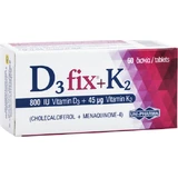 UNI-PHARMA D3 Fix + K2 Vitamina para el fortalecimiento del sistema inmunológico y la salud de los huevos 800iu 45mcg 60 Comprimidos