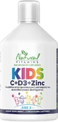 Natural Vitamins Kids Kids C + D3 + Zinc Multivitamin for Energy & Immune System Strengthening Orange 500ml