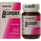 Health Aid Vitamin B Complex Supreme 30 cápsulas Vitamina para el fortalecimiento energético, inmunológico y del sistema nervioso 30 x 1 cápsulas