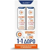 Quest Vitamine C 1000mg & Zink Multivitamine voor ondersteuning van het immuunsysteem 1000mg Sinaasappel 2 x 20 bruistabletten