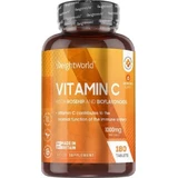 WeightWorld Vitamine C met Rozenbottel & Bioflavonoïden Vitamine voor immuunsysteem, huid en antioxidant 1000mg 180 tabletten
