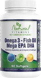 Vitamine Naturali Omega 3 Olio di Pesce Mega EPA DHA 1000mg 60 softgel non aromatizzati