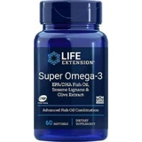 Life Extension Super Omega-3 Fruchtextrakt EPA/DHA Fischöl mit Sesam-Lignanen und Olivenfruchtextrakt 60 Softgels, nicht aromatisiert