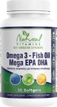 Natural Vitamins Omega 3 Olio di Pesce Mega EPA DHA 1000mg 30 softgels non aromatizzate