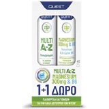 Quest Multivitamine Multi A-Z 20 bruistabletten & Magnesium 300mg & B6 20 bruistabletten voor energie & versterking van het immuunsysteem
