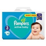 Couches Active Baby No. 3, 6- 10 kg, 90 pièces, Pampers