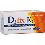 UNI-PHARMA D3 Fix + K2 Vitamina para el fortalecimiento del sistema inmunológico y la salud de los huevos 2000iu 45mcg 60 Comprimidos