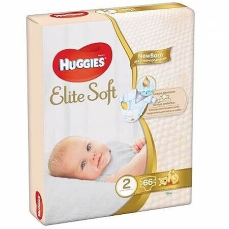 Pannolini Elite Soft n. 2 Jumbo, 4-6 kg, 66 pezzi, Huggies