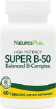 Nature's Plus Super B-50 Vitamin for Energy, Immune &amp; Nervous System Strengthening 50mg 60 cápsulas vegetales
