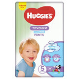 Pantaloni per pannolini ragazzo n. 5, 12-17 kg, 34 pezzi, Huggies