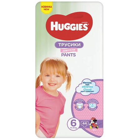 Culotte de protection fille No. 6, 15-25 kg, 44 pièces, Huggies