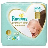 Couche pour nouveau-né Premium Care No. 1, 2-5 kg, 26 pièces, Pampers
