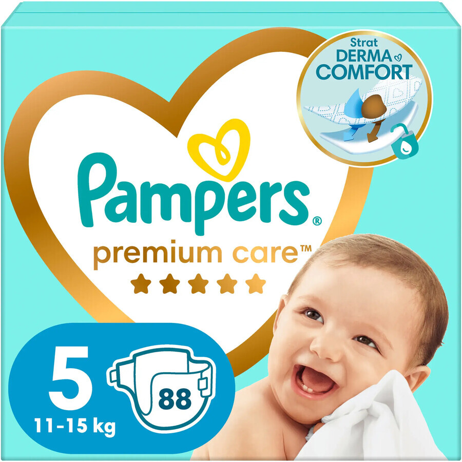 Couches Premium Care No. 5, 11-16 Kg, 88 pièces, Pampers