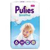 Scutece Sensitive Extra Large Nr. 6, +13 kg, 44 bucati, Pufies