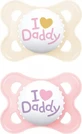 Sucettes en silicone Mummy Original Love Daddy - Rose 2-6 mois 2pcs