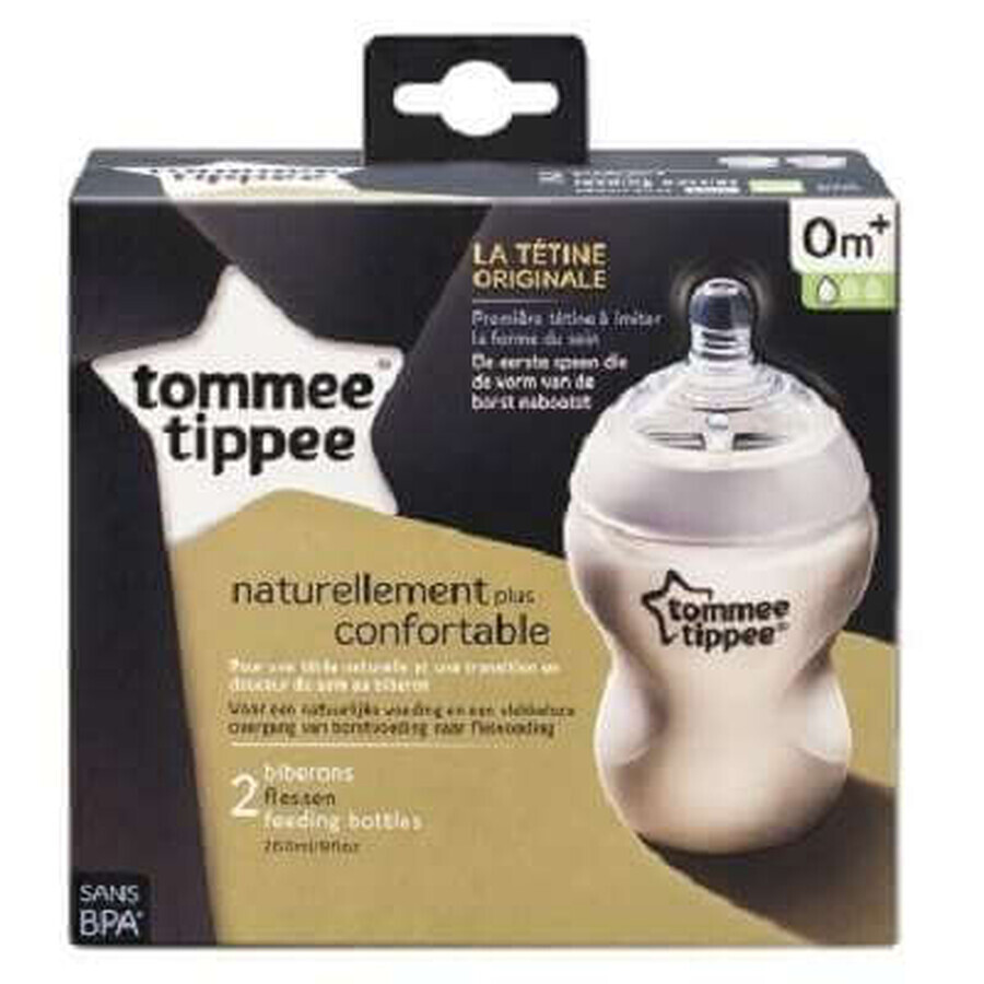 2er-Set Closer to Nature Silikon-Sauger PP-Flaschen, 2x260 ml, Tommee Tippee