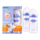 Lot de 2 biberons tétines silicone PP Momma débit moyen, 2x240 ml, Lansinoh