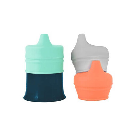 Set de mugs et 3 couvercles en silicone avec bec, Snug, Boon