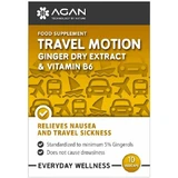 Agan Travel Motion Dry Ginger Extract and Vitamin B6 for Nausea 10 Herbal Capsules