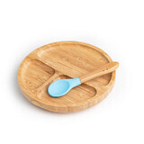 Set piatto e cucchiaio in bambù, Blu, Oaki