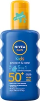 Nivea Sun Kids Protect &amp; Care con Color Crema solar infantil resistente al agua Spray SPF50 200ml