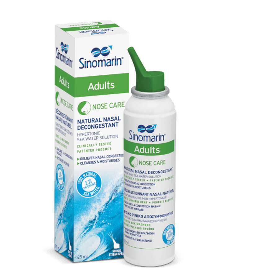 Sinomarin Adultes, spray décongestionnant nasal, 125 ml, Gerolymatos International