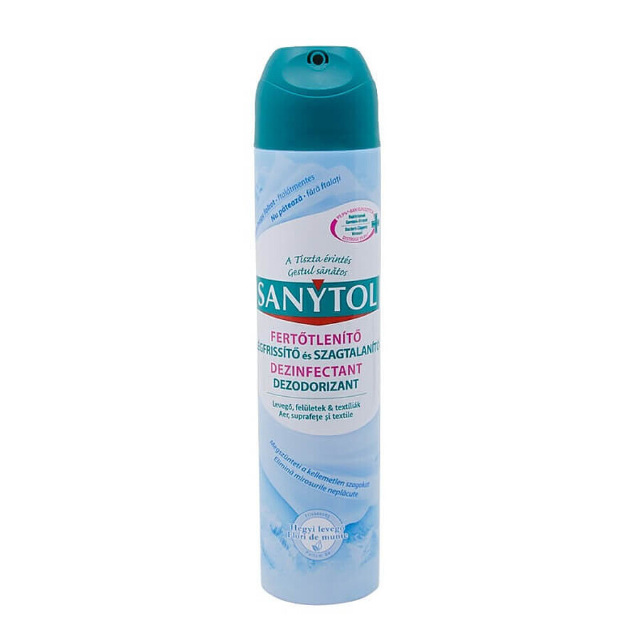 Spray désinfectant désodorisant aux fleurs de montagne, 300 ml, Sanytol
