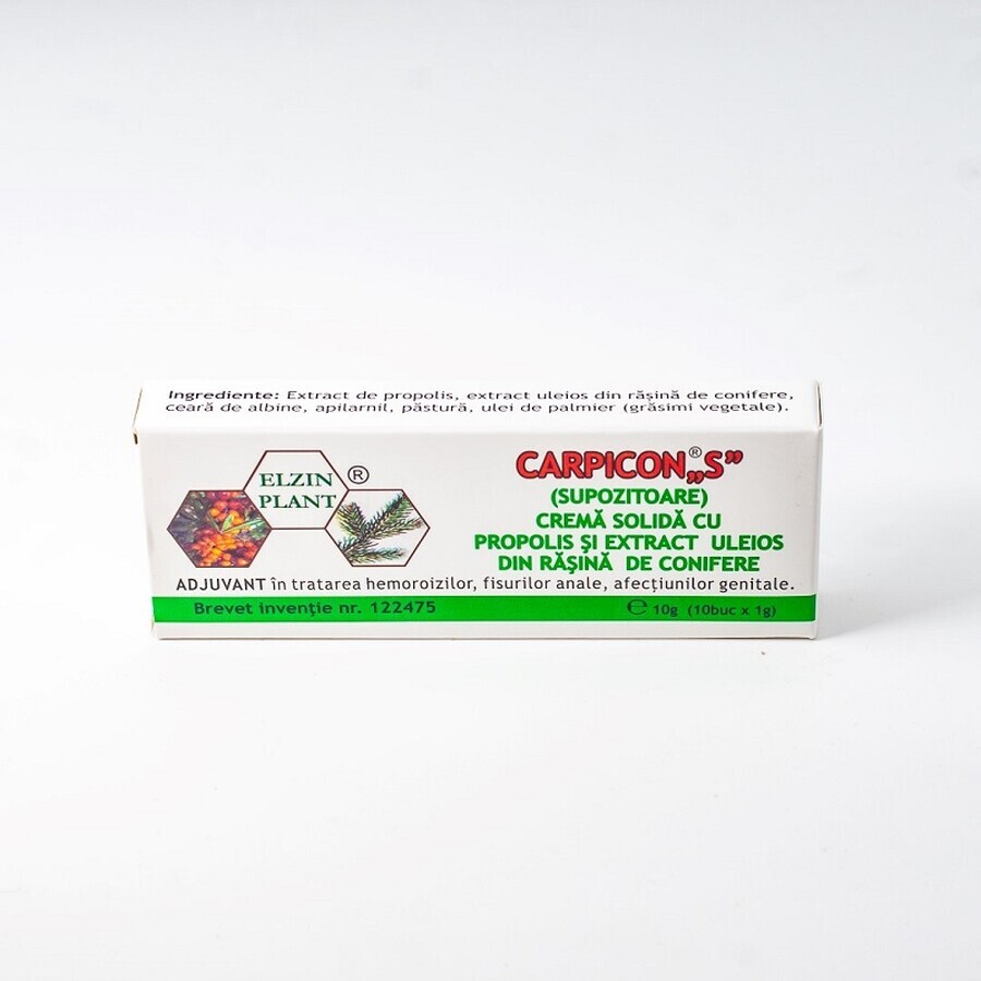 Zäpfchen Carpicon S, 10x1,5 g, Elzin Pflanze