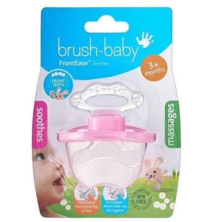 Ciuccio ruolo spazzolino Frontease, +3 mesi, rosa, Brush Baby