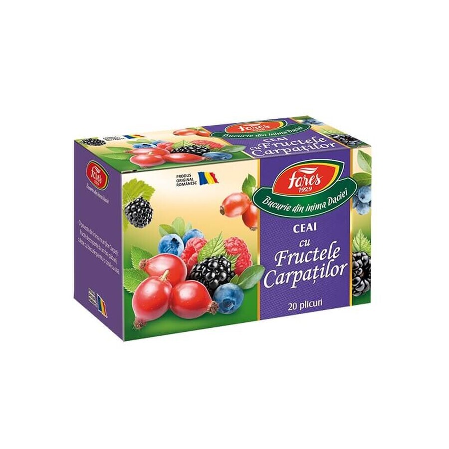 Thé Fruits des Carpates Aromfruct, 20 sachets, Fares