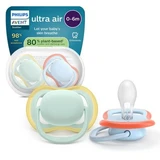 Ultra Air Soothers, Groen/Blauw, 0-6 maanden, SCF087/01, 2 stuks, Philips Avent
