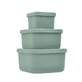 Platinum, Sage Green, Kikka Boo set of 3 food grade silicone baby snack boxes