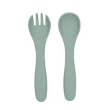 Silicone fork and spoon set Platinum, Sage Green, Kikka Boo