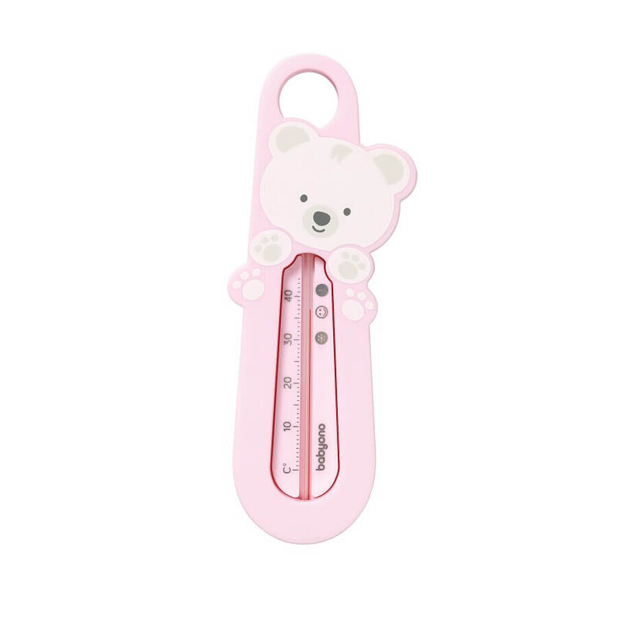 Thermomètre de bain, ourson rose. Babyono