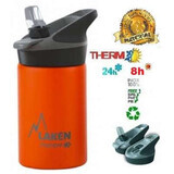 Termos inox cu capac automat Jannu Portocaliu, 350ml, Laken